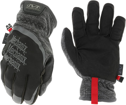 Mechanix Wear: ColdWork FastFit Winter Work Gloves with Elastic Cuff, Wind and Water Resistant, Fleece Insulated, Touch Capable Winter Gloves, For Mild Cold Weather (Black/Gray, Large)