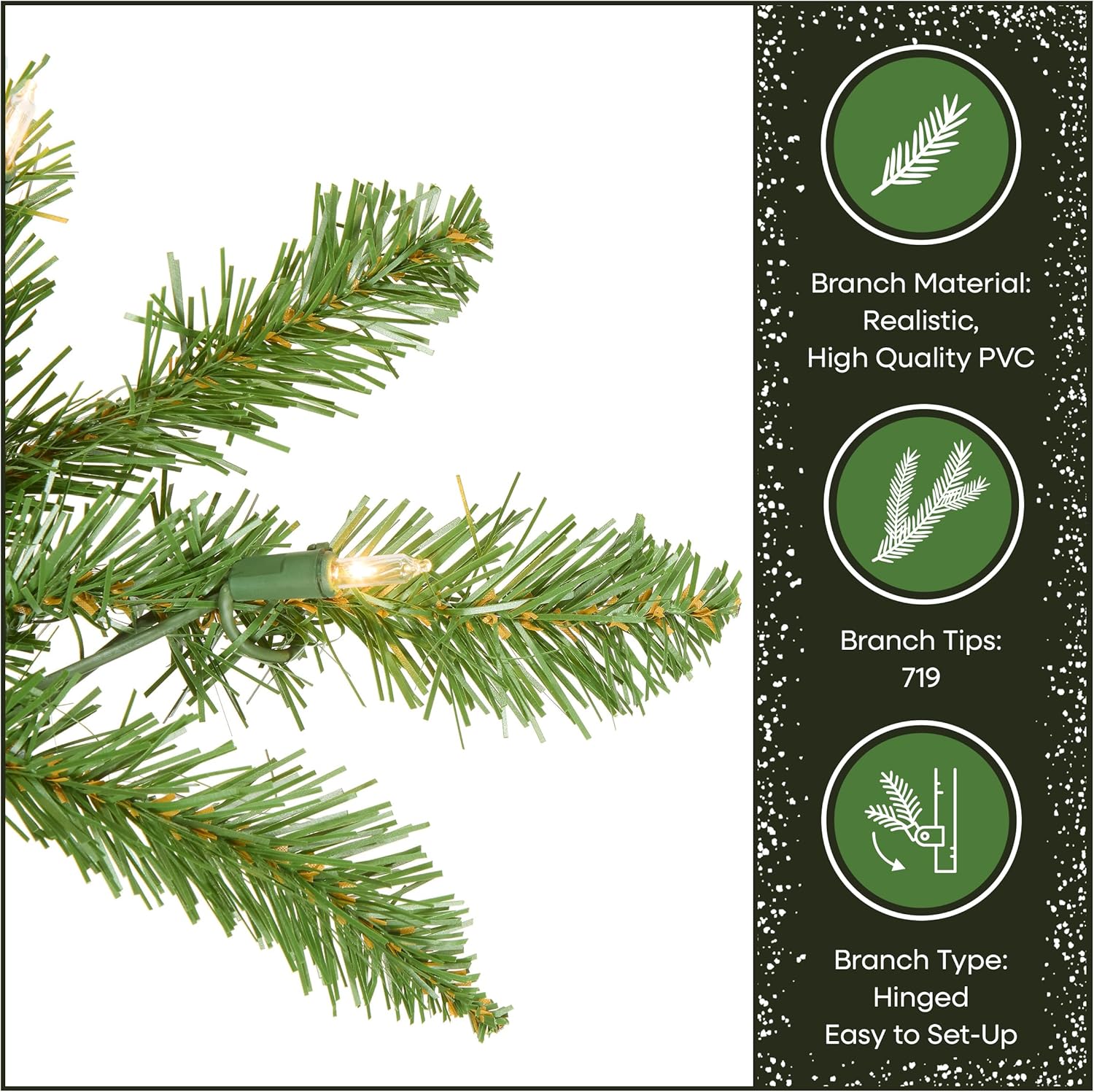 National Tree Company Artificial Pre-Lit Slim Christmas Tree, Green, Kingswood Fir, White Lights, Includes Stand, 6.5 Feet