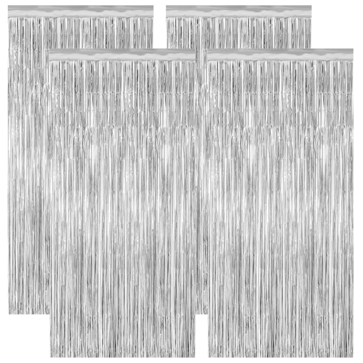 2 Pack Halloween Backdrop, 3.28 FT x 7.05 FT Foil Fringe Curtains, Orange Purple Black Party Streamer Tinsel Backdrop Curtains, Halloween Decorations Door Decor Photo Props Party Supplies