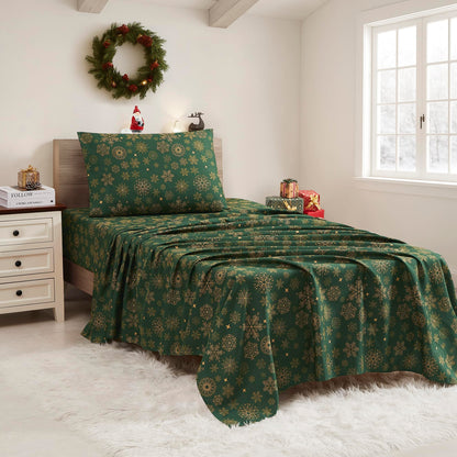 Christmas Sheets King Size with Built‑in Sheet Straps – Cozy Christmas Bedding for Holiday Cheer & Winter Dreams – Soft, Snug Sleep for Seasonal Celebrations, Polar Bear & Reindeer