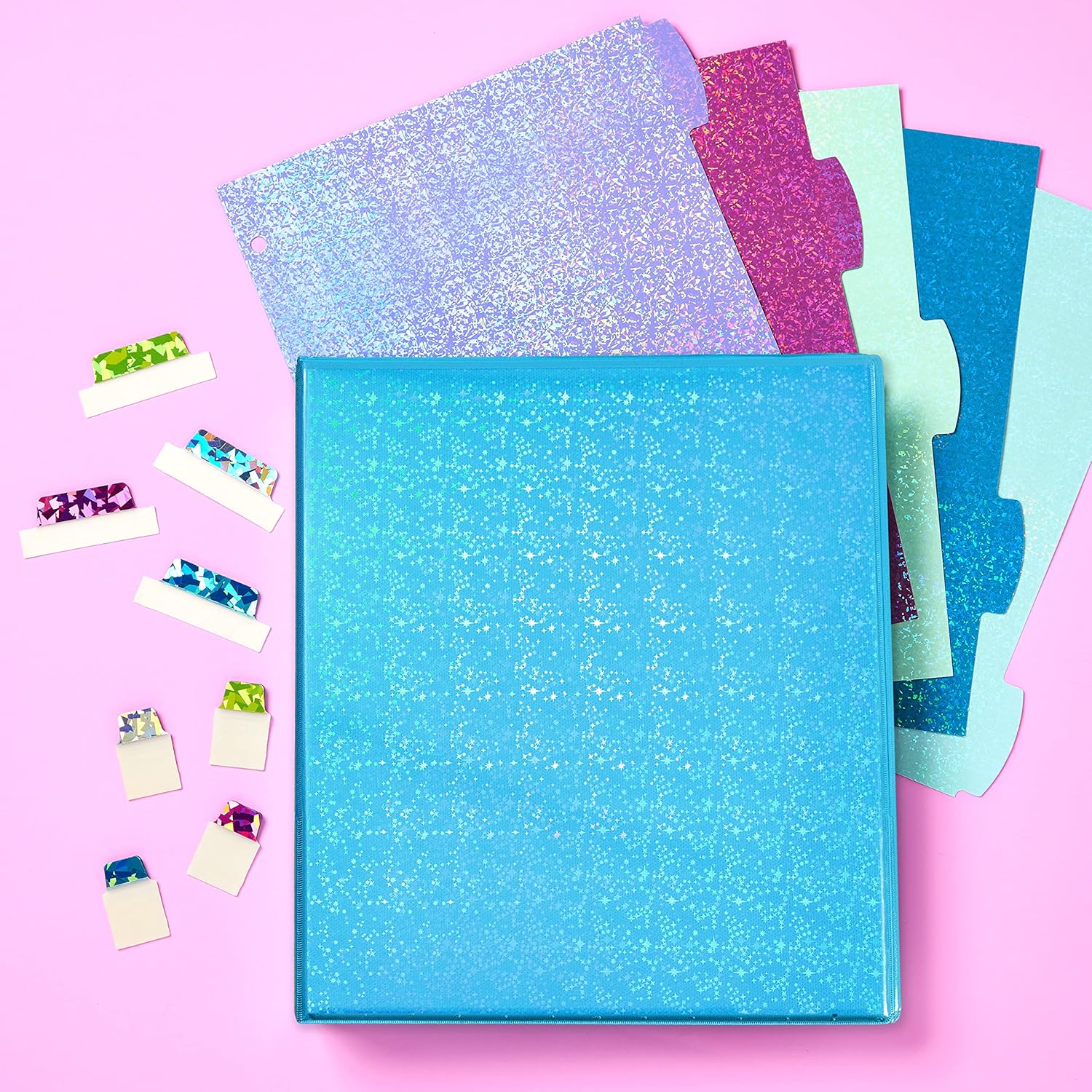 Avery Luxe Collection Holographic Big Tab Fashion Dividers for 3 Ring Binders, 5 Tab Set, Confetti Pattern, 1 Set (24929)
