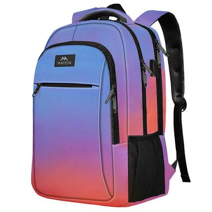 MATEIN Travel Laptop Backpack, Business Anti Theft Slim Sturdy Laptops Backpack with USB Charging Port, Water Resistant College School Computer Bag Gift for Men & Women Fits 15.6 Inch Notebook, Grey