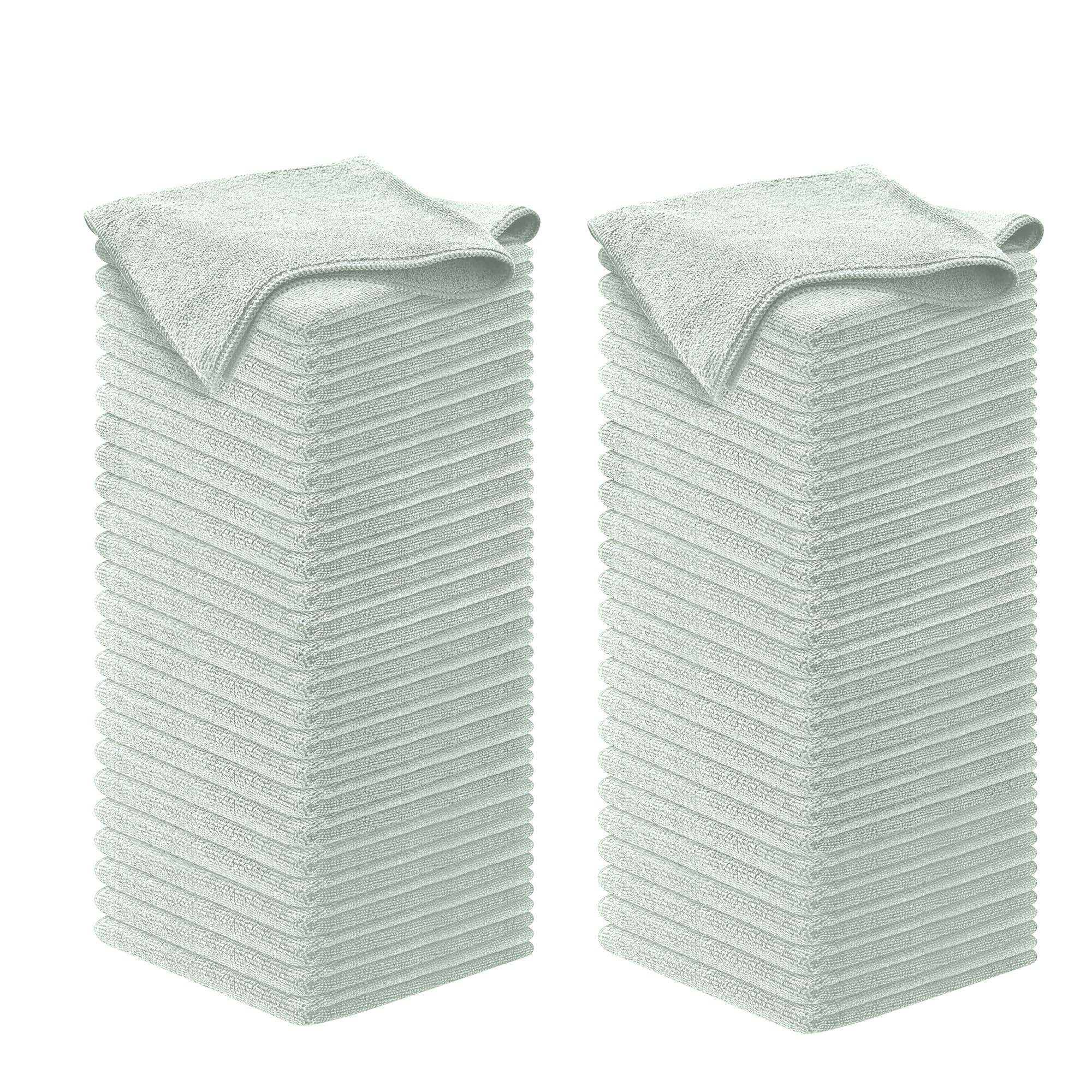 USANOOKS Microfiber Cleaning Cloth Grey - 12 Pcs (12.5"x12.5") - High Performance - 1200 Washes, Ultra Absorbent Microfiber Towel Weave Grime & Liquid for Streak-Free Mirror Shine - Car Washing Cloth