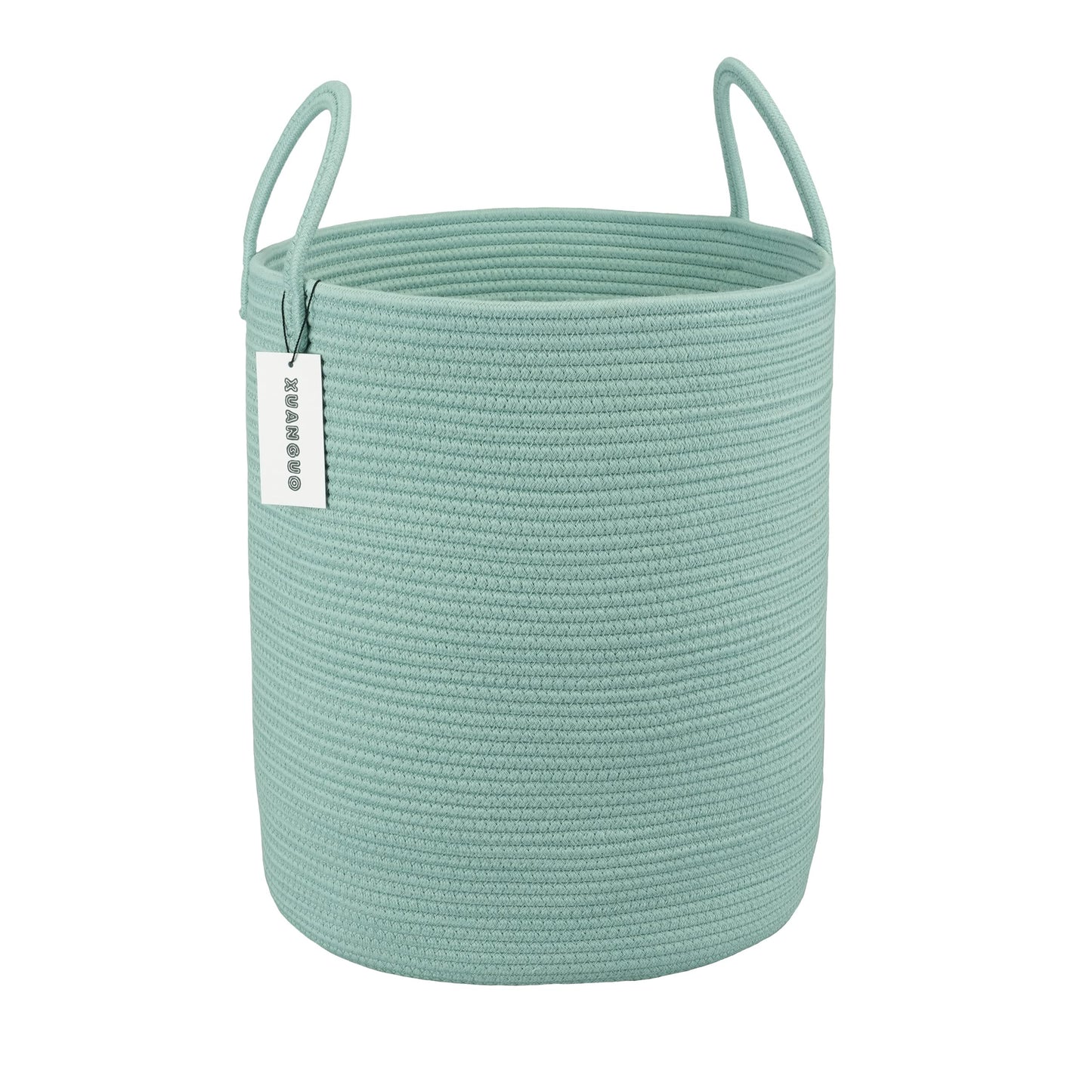 Cotton Rope Laundry Basket Hamper for Girls Kids Baby Nursery Hamper Bin Woven Storage Basket for Living Room Girls room Boho Tall Rope Baskets for Blanket Toys Large light pink