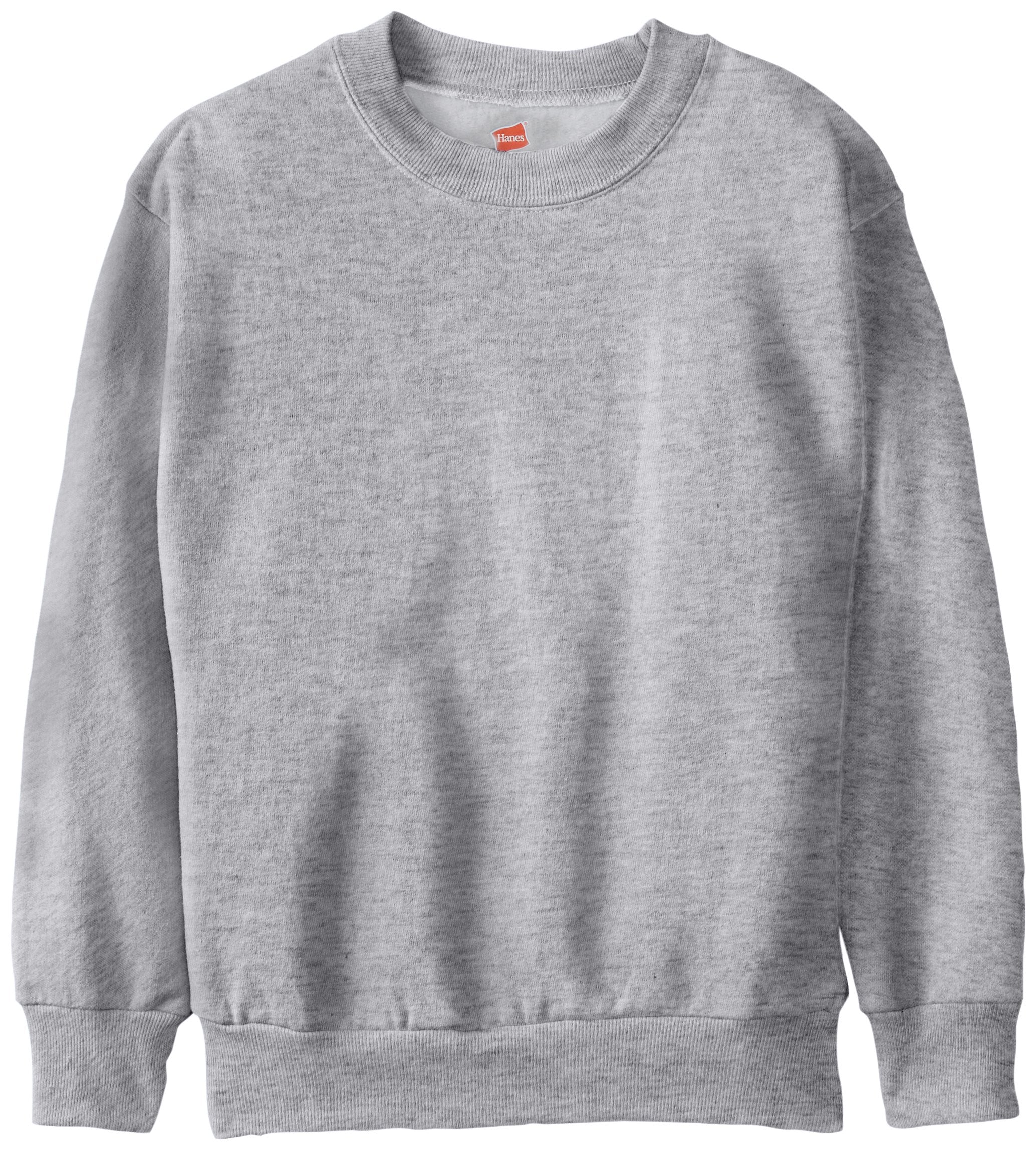 Hanes Boys' EcoSmart Sweatshirt, Cotton Crewneck Pullover, Kids' Fleece Sweatshirt