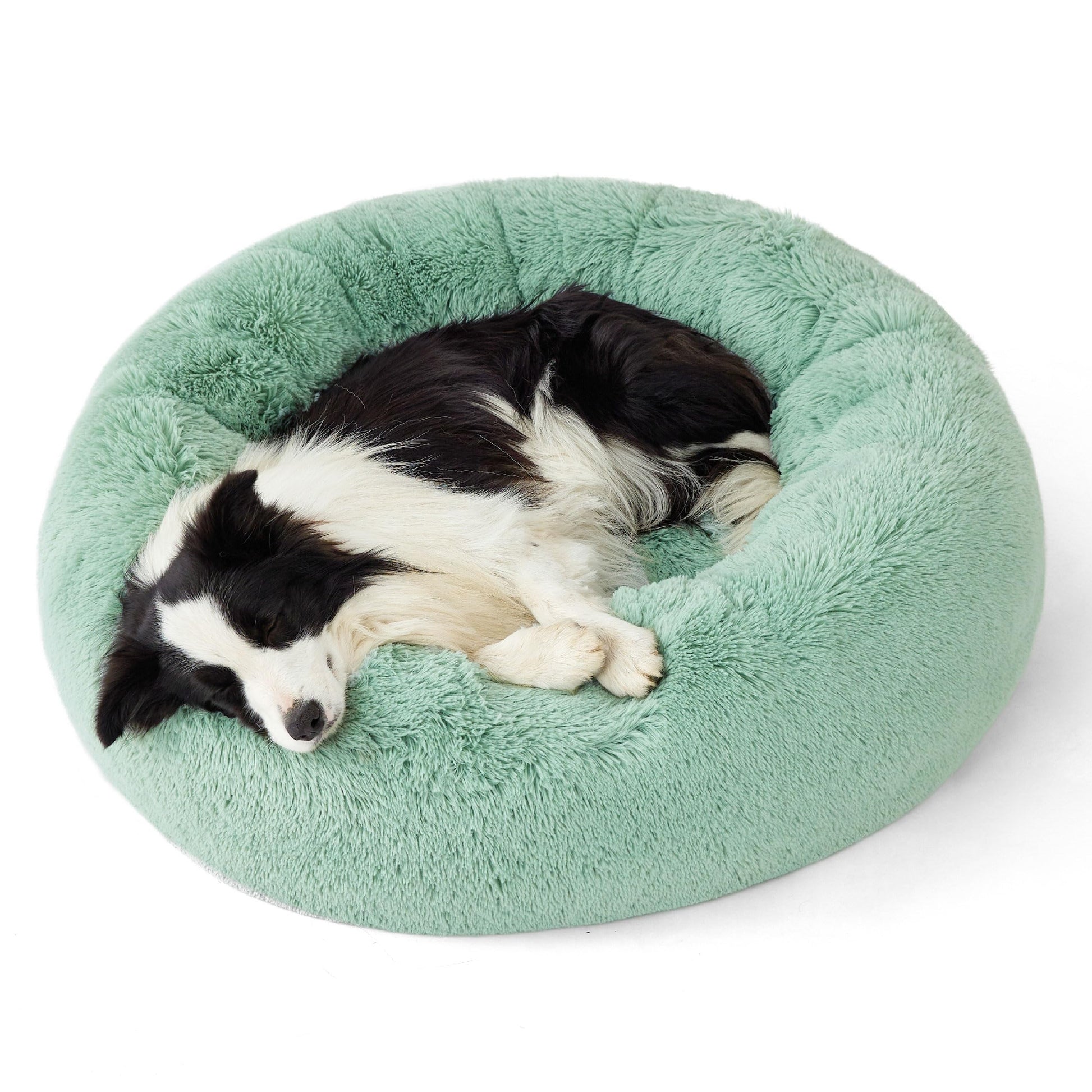 Bedsure Calming Dog Bed for Small Dogs - Donut Washable Small Pet Bed, 23 inches Anti-Slip Round Fluffy Plush Faux Fur Large Cat Bed, Fits up to 25 lbs Pets, Camel