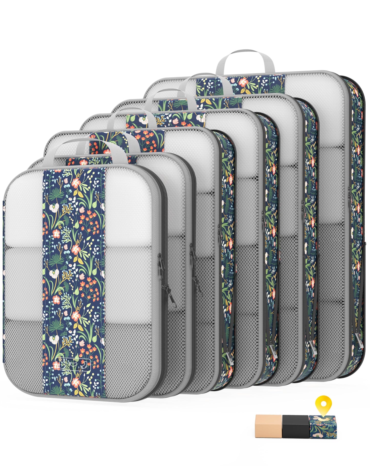 10 Set Compression Packing Cubes for Travel Essentials,Compressible Expandable Packing Cubes for Suitcase,OlarHike Luggage Organizer Bags for Travel,Handy Helper for Organizing Clothes(Black)