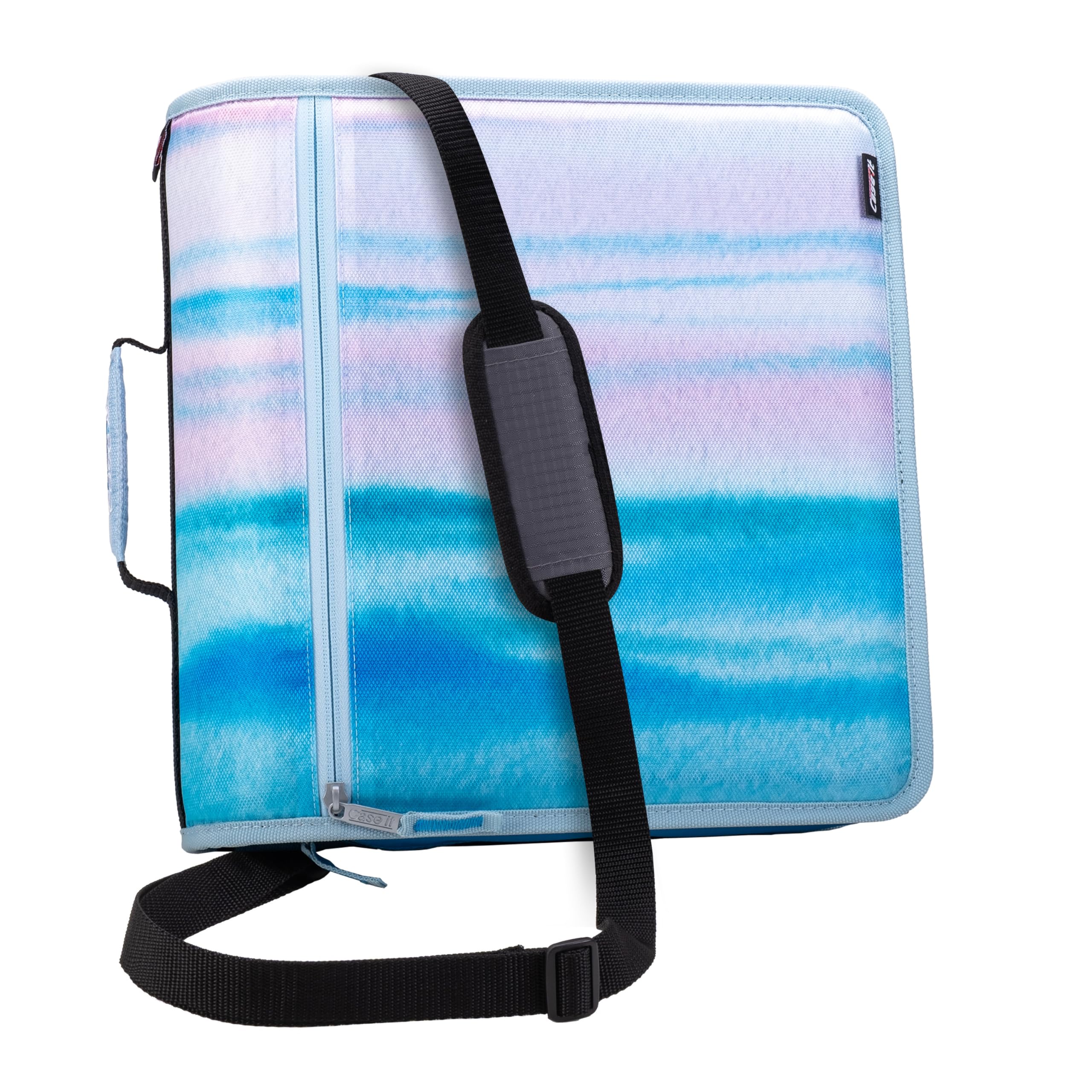 Case-it Mighty Zip Tab School Zipper Binder | 3-Inch O-Rings, 600-Sheet Capacity, 5-Subject Expanding File Folder, Multiple Pockets & Storage Organizer, Shoulder Strap | D-146 Fun Flowers