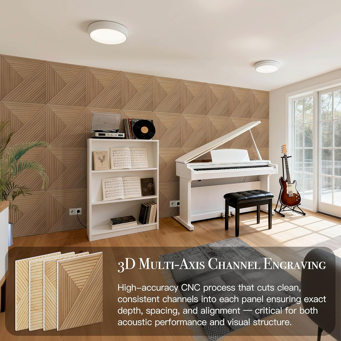 Acoustical Wall Panels, 6-Piece 23.62 X 23.62 Inches Art Acoustic Panels, Decorative Acoustic Panels, Acoustic Wall Panels, Sound Absorbing Wall Art, Arcadian Vortex