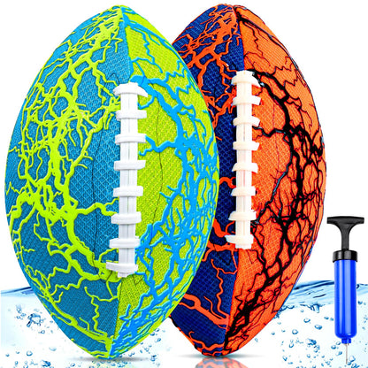 Jasonwell Pool Beach Water Football - 2 Pack Waterproof Football Strong Grip Fun Pool Toys Games for Swimming Pools Beach Lake Park Backyard Outdoor Play for Kids Children Teens Adults Family