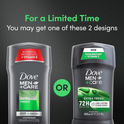 Dove Men + Care Antiperspirant Deodorant, 72hr Sweat & Odor Protection, Vitamin E, Triple Moisturizer, 4 Pack