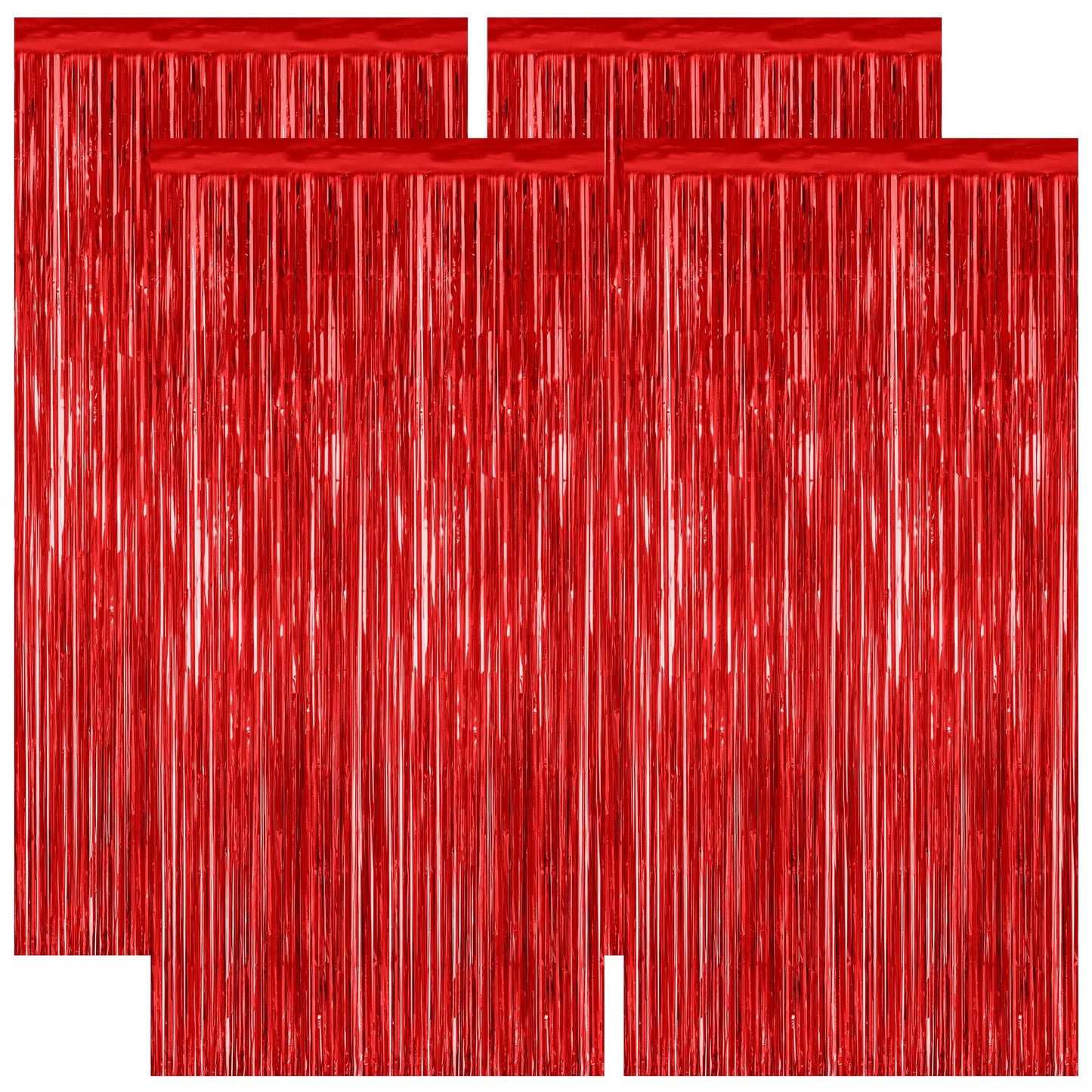 2 Pack Halloween Backdrop, 3.28 FT x 7.05 FT Foil Fringe Curtains, Orange Purple Black Party Streamer Tinsel Backdrop Curtains, Halloween Decorations Door Decor Photo Props Party Supplies