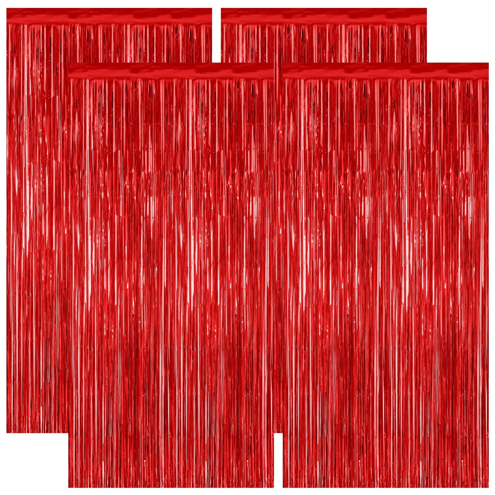 2 Pack Halloween Backdrop, 3.28 FT x 7.05 FT Foil Fringe Curtains, Orange Purple Black Party Streamer Tinsel Backdrop Curtains, Halloween Decorations Door Decor Photo Props Party Supplies