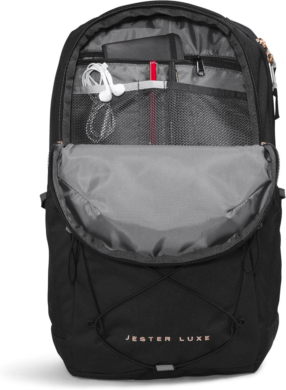 The North Face Women's Every Day Jester Laptop Backpack, TNF Black/Burnt Coral Metallic, One Size