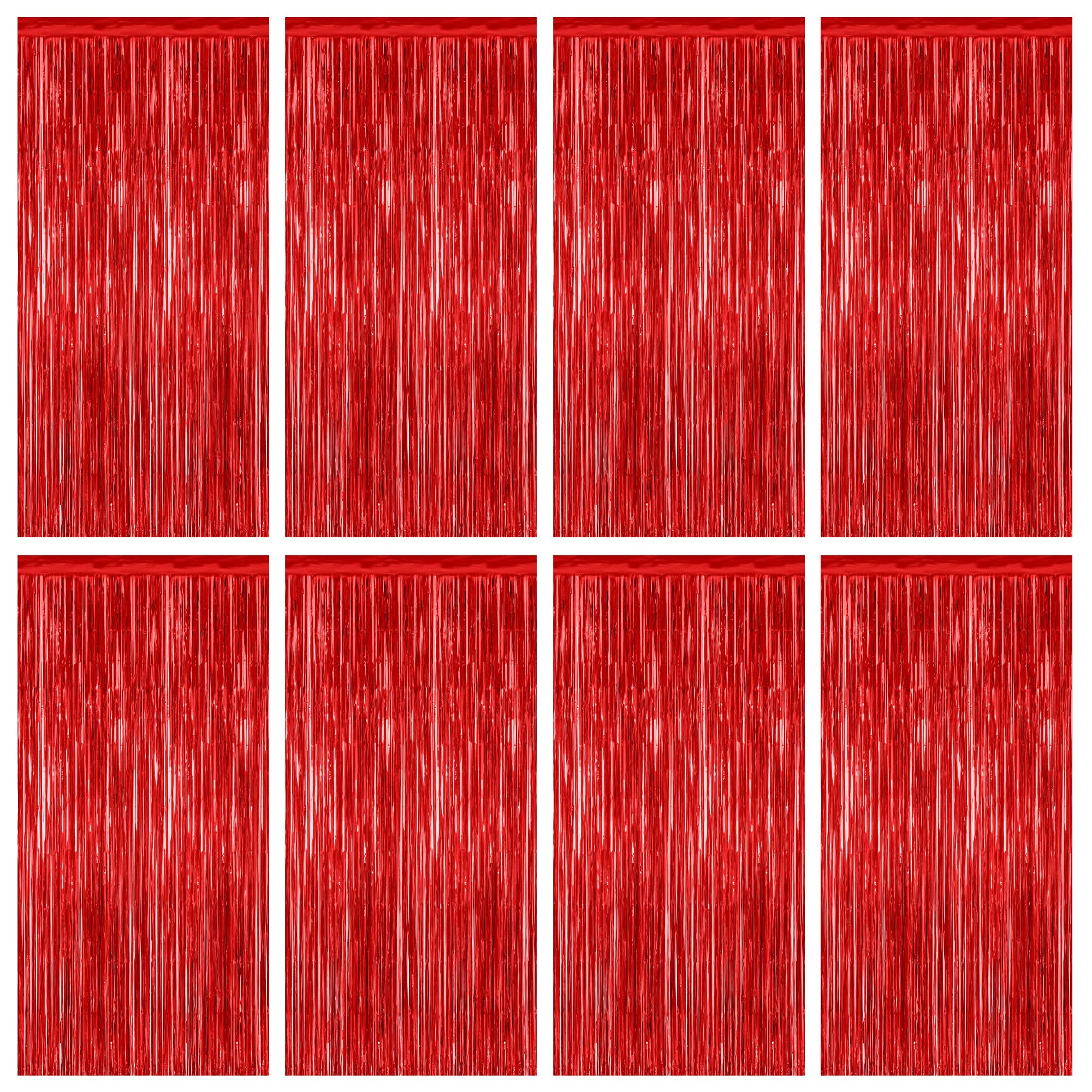 2 Pack Halloween Backdrop, 3.28 FT x 7.05 FT Foil Fringe Curtains, Orange Purple Black Party Streamer Tinsel Backdrop Curtains, Halloween Decorations Door Decor Photo Props Party Supplies