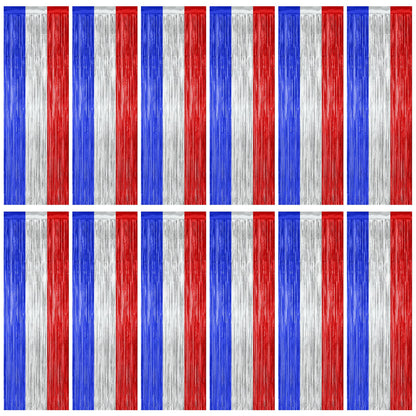 2 Pack Halloween Backdrop, 3.28 FT x 7.05 FT Foil Fringe Curtains, Orange Purple Black Party Streamer Tinsel Backdrop Curtains, Halloween Decorations Door Decor Photo Props Party Supplies