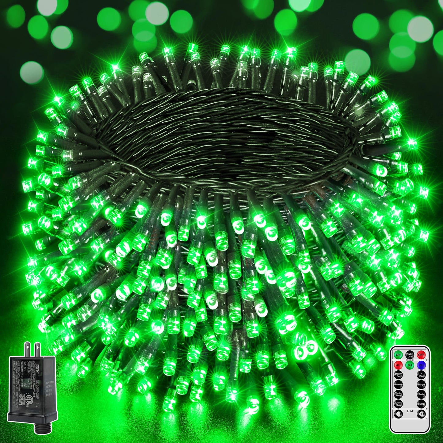 500 LED 164 FT Christmas Lights, Waterproof Outdoor String Lights with Remote and Timer, Christmas Tree Lights with 8 Modes Dimmable, Fairy Lights for Holiday Decor (Red and Green)