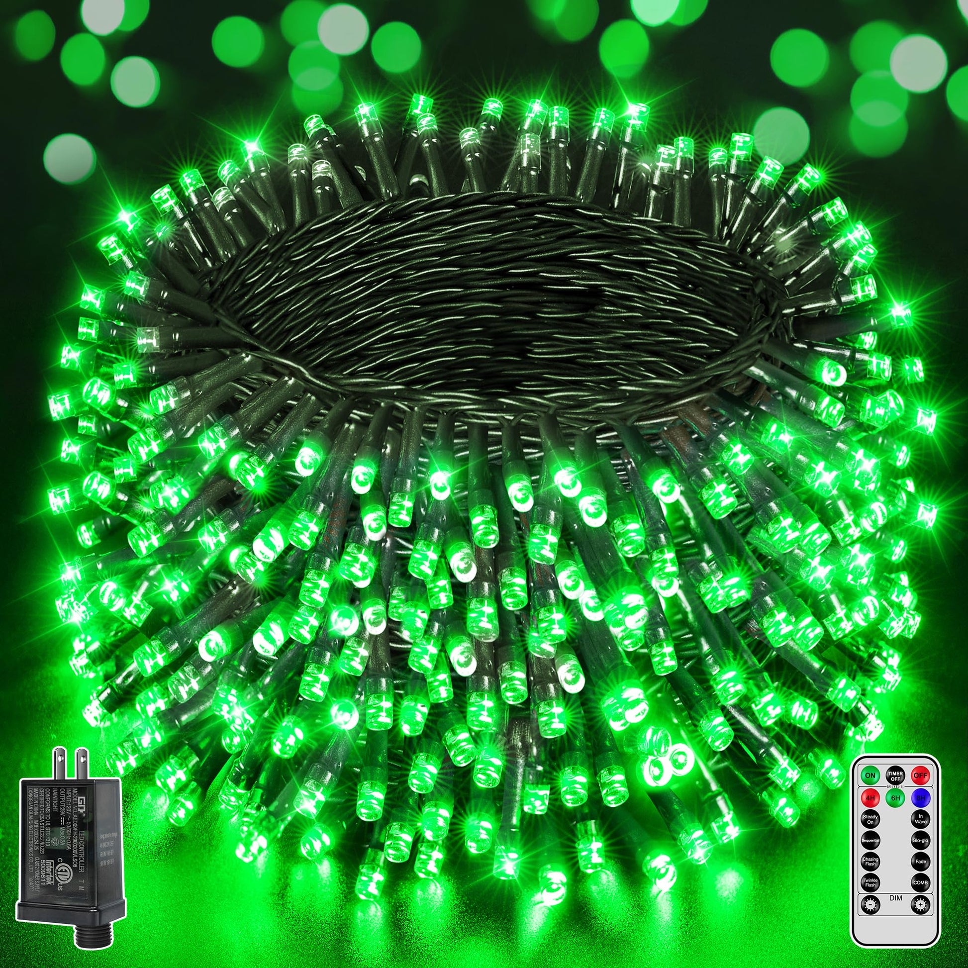 500 LED 164 FT Christmas Lights, Waterproof Outdoor String Lights with Remote and Timer, Christmas Tree Lights with 8 Modes Dimmable, Fairy Lights for Holiday Decor (Red and Green)