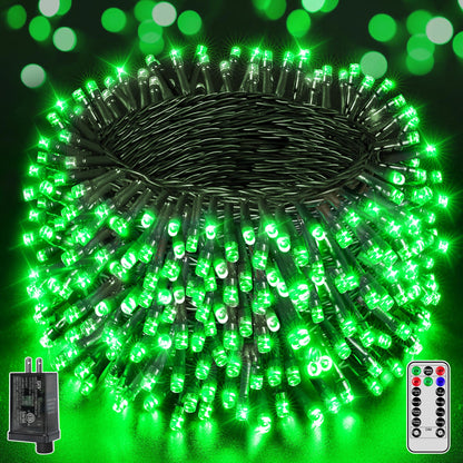 500 LED 164 FT Christmas Lights, Waterproof Outdoor String Lights with Remote and Timer, Christmas Tree Lights with 8 Modes Dimmable, Fairy Lights for Holiday Decor (Red and Green)