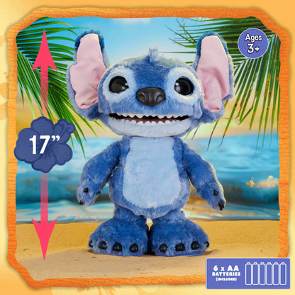 Disney Stitch Ultimate Angel Interactive 17" Plush Toy, 100+ Sounds & Reactions, Moves Like a Real-Life Angel, Amazon Exclusive, Toy for Fans, Girls, Boys, Kids 3 and Up by Just Play