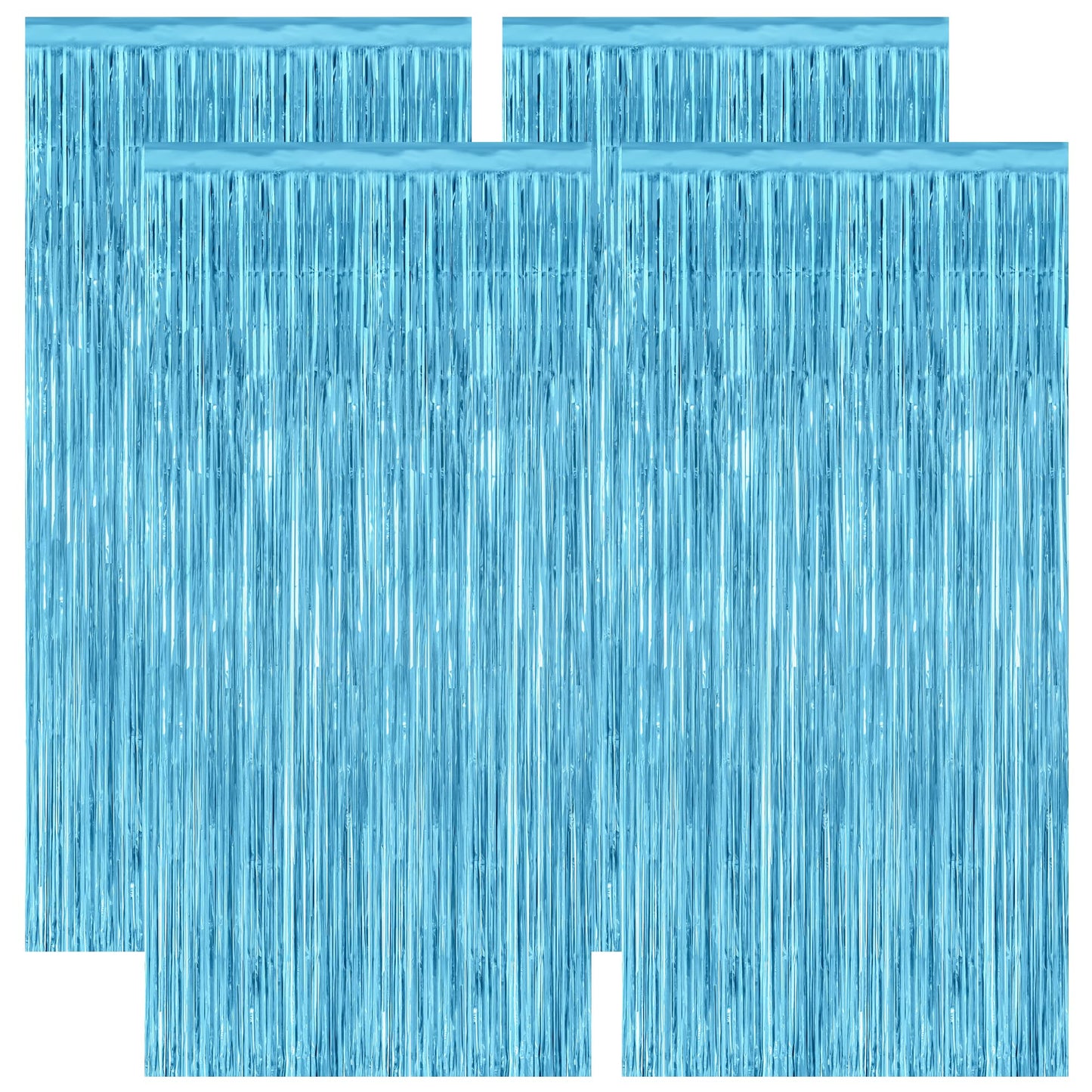 2 Pack Halloween Backdrop, 3.28 FT x 7.05 FT Foil Fringe Curtains, Orange Purple Black Party Streamer Tinsel Backdrop Curtains, Halloween Decorations Door Decor Photo Props Party Supplies