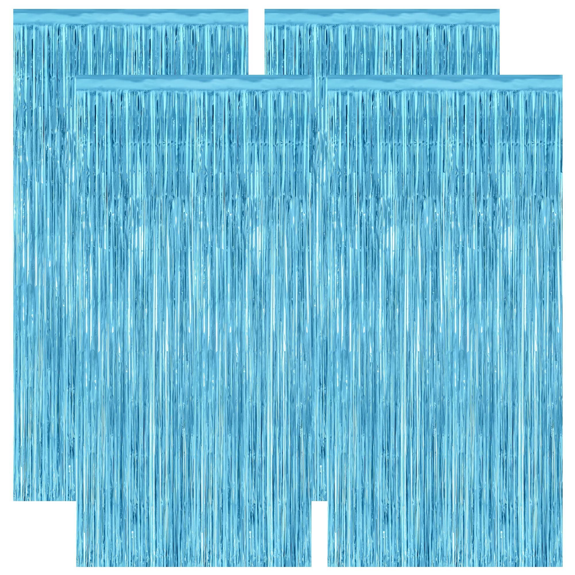 2 Pack Halloween Backdrop, 3.28 FT x 7.05 FT Foil Fringe Curtains, Orange Purple Black Party Streamer Tinsel Backdrop Curtains, Halloween Decorations Door Decor Photo Props Party Supplies