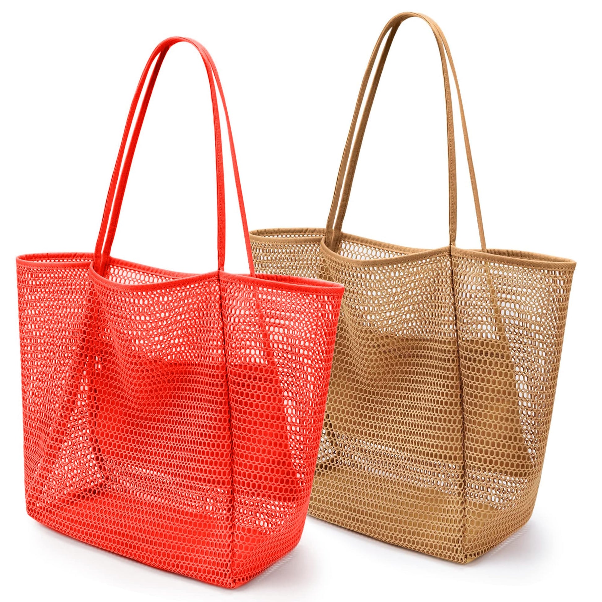 VOROLO Mesh Tote Beach Bag,Women Fairycore Hobo Bag,Shoulder Bag,Soft Summer Casual Crochet Bags