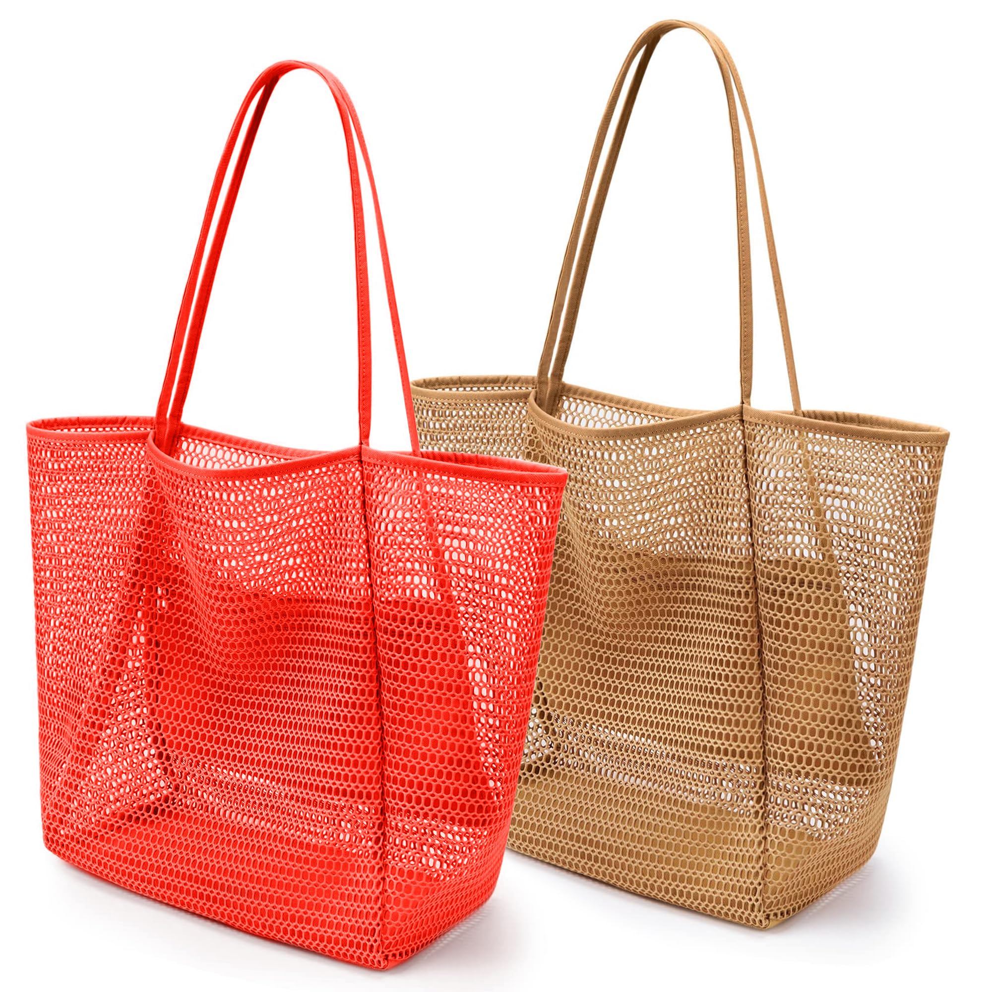 VOROLO Mesh Tote Beach Bag,Women Fairycore Hobo Bag,Shoulder Bag,Soft Summer Casual Crochet Bags