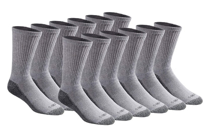 Dickies Men's Dri-Tech Original Moisture Control Crew Socks, Available in M-XXL (6, 12, 18 Pairs)