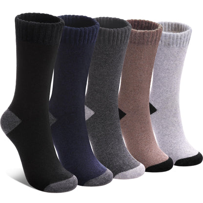 LINEMIN Wool Socks for Women Winter Warm Hiking Thick Warm Cozy Boot Crew Gift Socks 5 Pairs