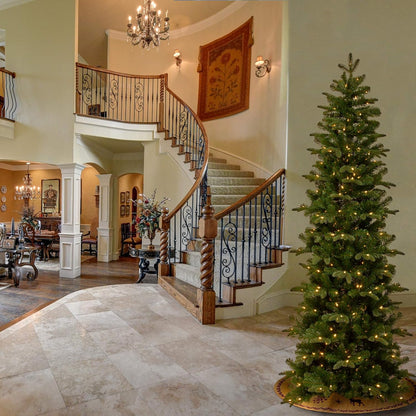 National Tree Company Pre-lit Artificial Christmas Tree | Includes Pre-strung White Lights and Stand | Prescott Pencil Slim - 7.5 ft