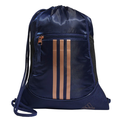 adidas Alliance Sackpack, Drawstring Backpack, Lightweight Small Gym Bag for Women and Men, Black, One Size