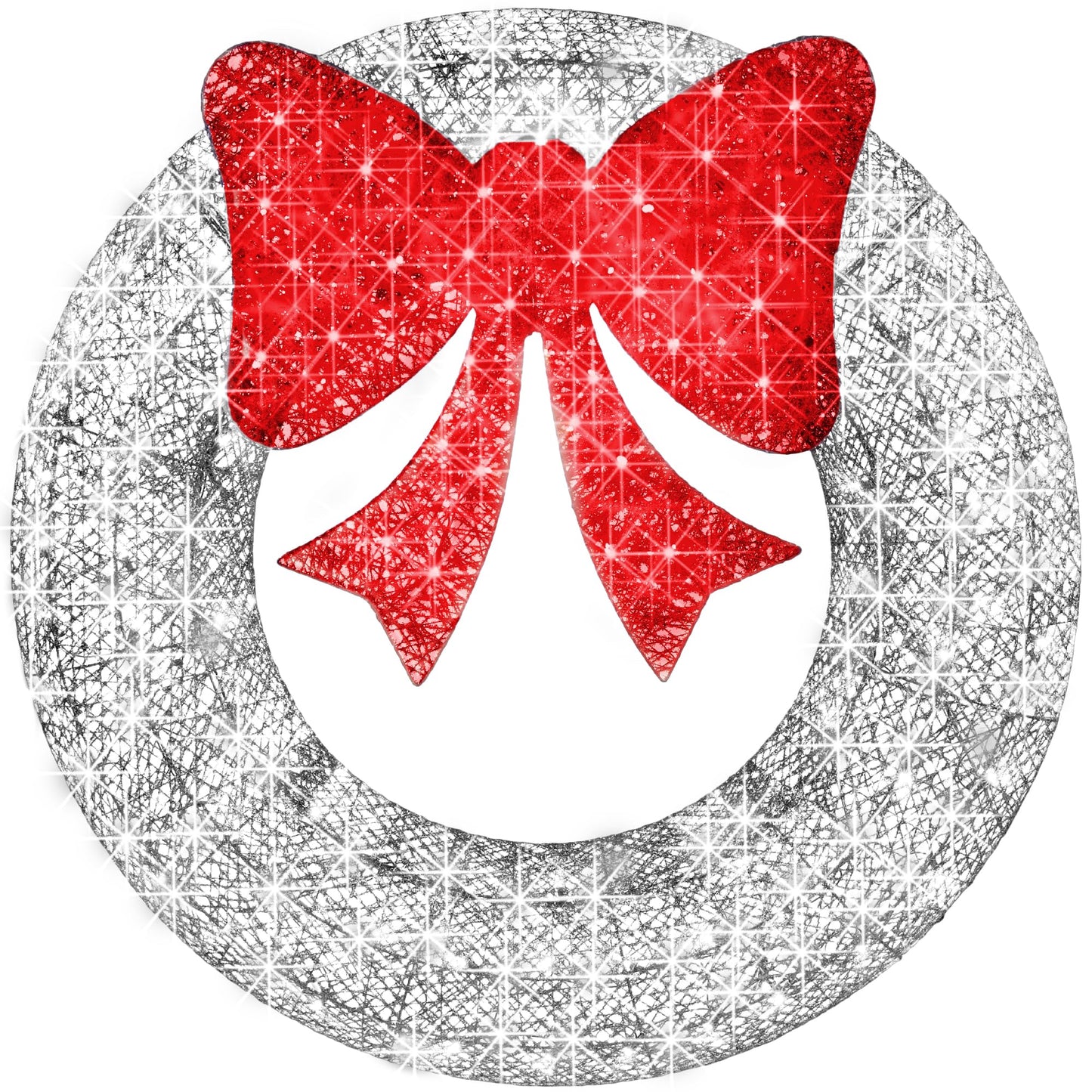 Best Choice Products 36in Pre-Lit Outdoor Christmas Wreath Decoration, LED Metal Holiday Decor for Home w/ 120 Lights, Bow - Green/Red