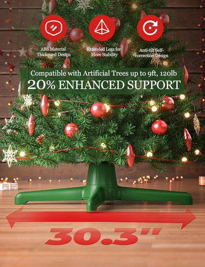 DG-Direct Musical 360° Rotating Christmas Tree Stand with Remote, Anti-Tilt Silent Spin Base, 3 Light Output Ports (800W), Fits 9ft 120lb Artificial Trees, Compatible with 1.25–2in Poles