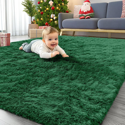 OLANLY Area Rugs for Living Room Bedroom, Machine Washable 4x5.9 ft Soft Fluffy Shaggy Bedside Rug, Indoor Floor Carpet for Kids Girls and Boys, Dorms, Nursery Rooms, Home Decor Aesthetic, Grey
