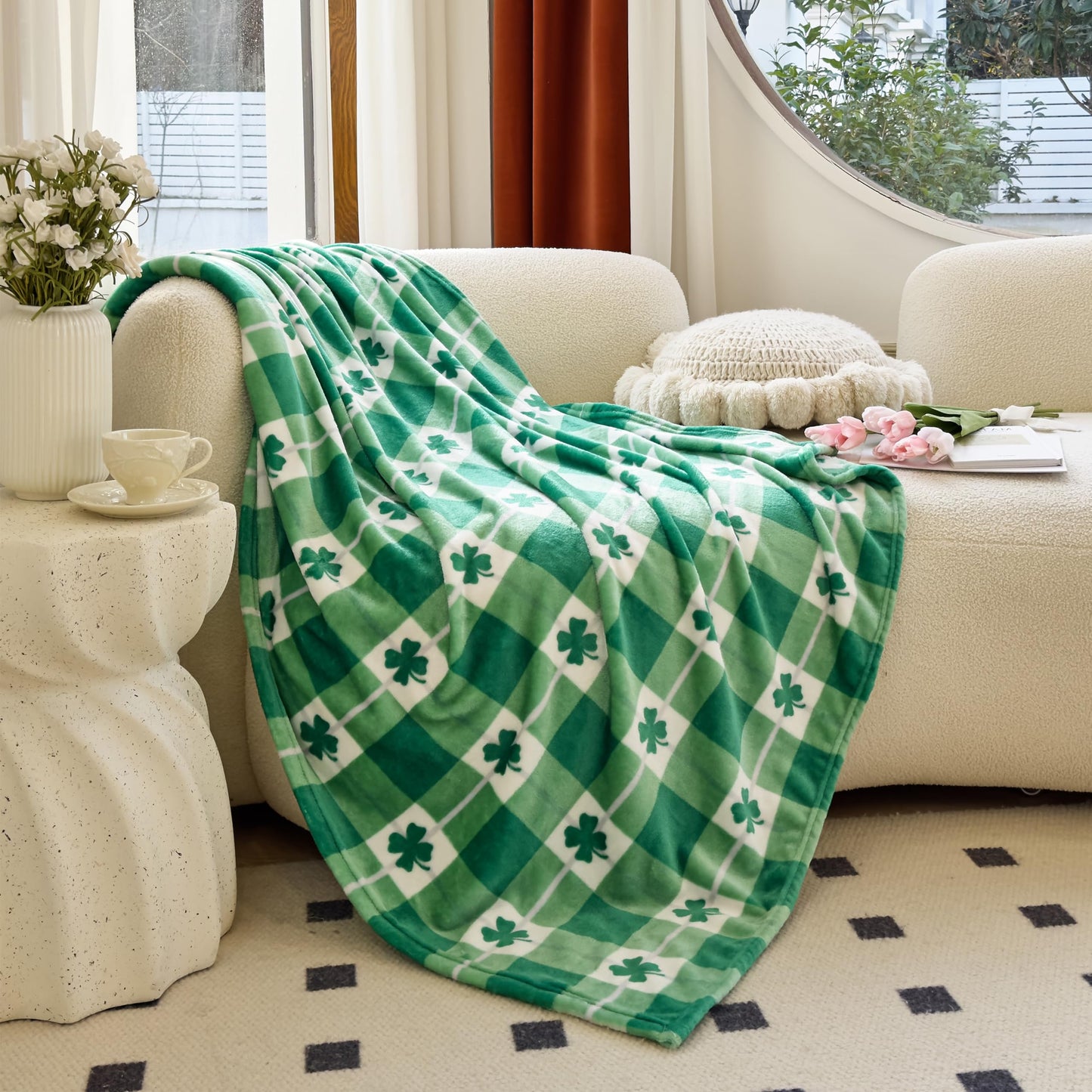 Elegant Comfort Luxury Velvet Super Soft Christmas Prints Fleece Blanket-Holiday Theme Home Décor Fuzzy Warm and Cozy Throws for Winter Bedding, Couch and Gift, 50 x 60 inch, Burgundy Reindeer