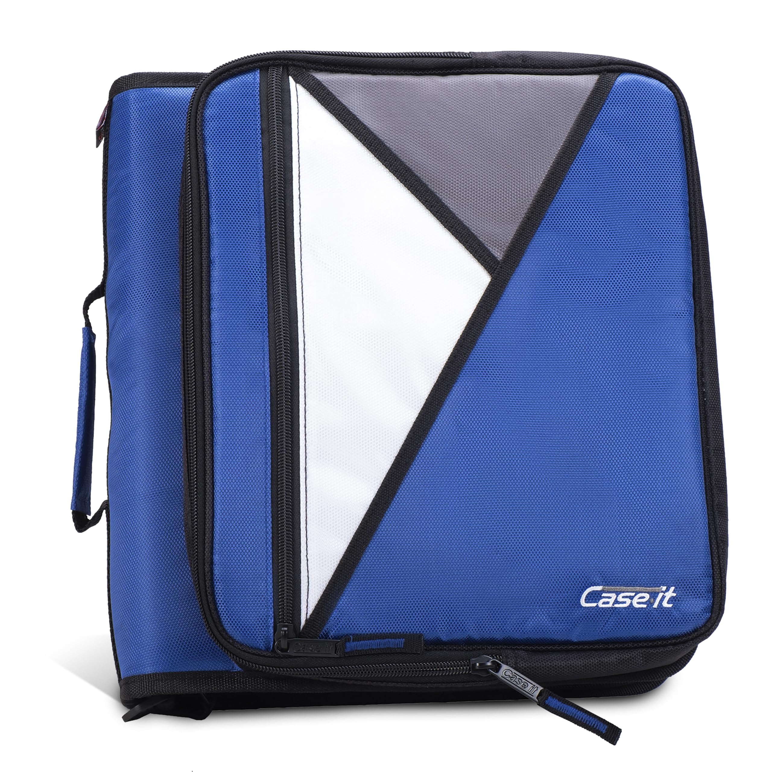 Case-It 2 Inch 3 D-Ring Zipper Binder with Padded Laptop Case Workstation, Shoulder Strap, LT-117, Black
