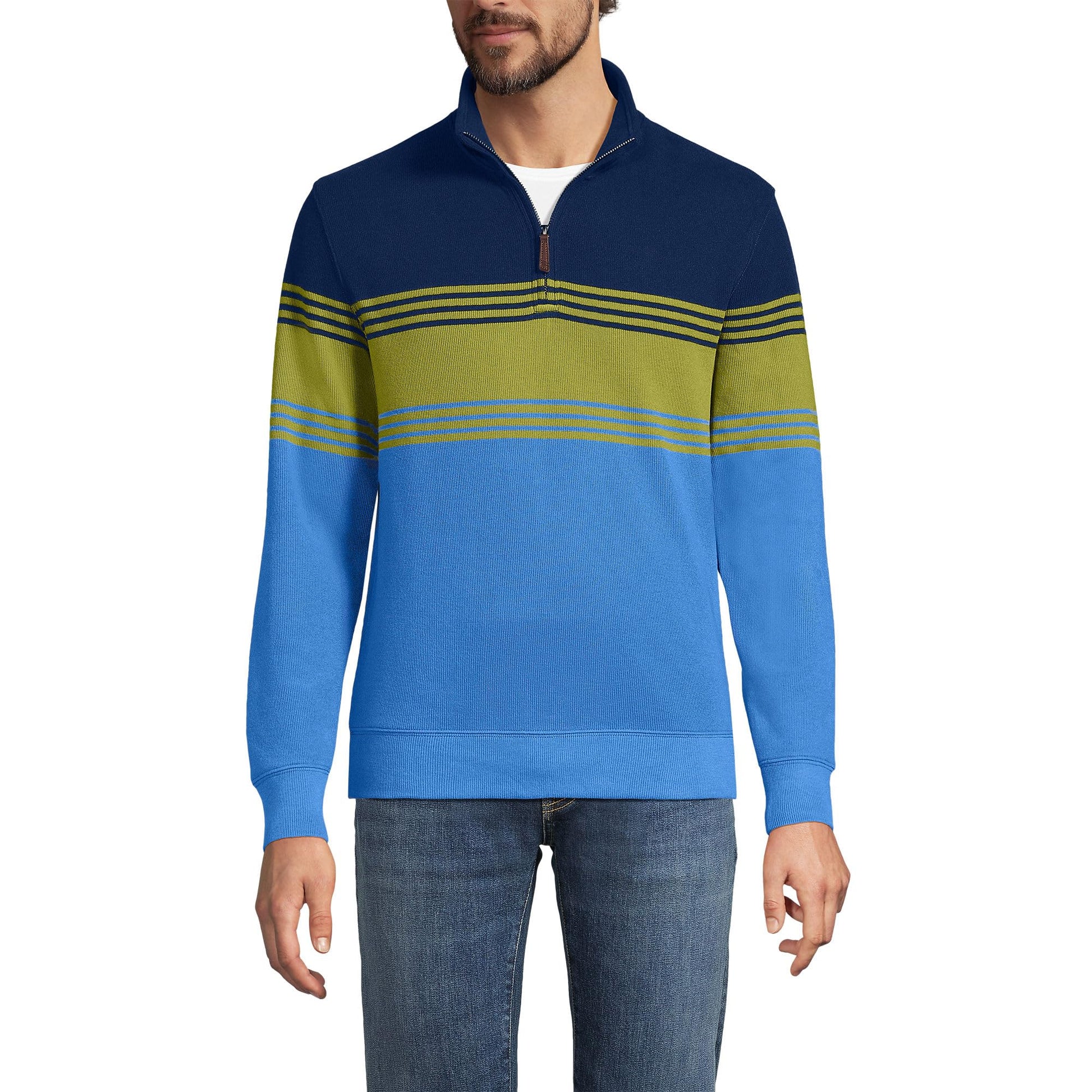 Lands' End Bedford Rib Quarter Zip Sweater