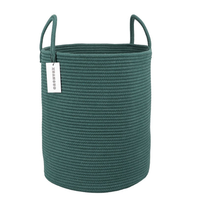 Cotton Rope Laundry Basket Hamper for Girls Kids Baby Nursery Hamper Bin Woven Storage Basket for Living Room Girls room Boho Tall Rope Baskets for Blanket Toys Large light pink