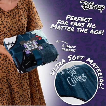 Disney Nightmare Before Christmas Blanket Fleece 59x51” Soft Bed Throw Sofa Couch Flannel Throw, Room Decor, Cozy, Warm Festive Gifts for Kids (Multi)