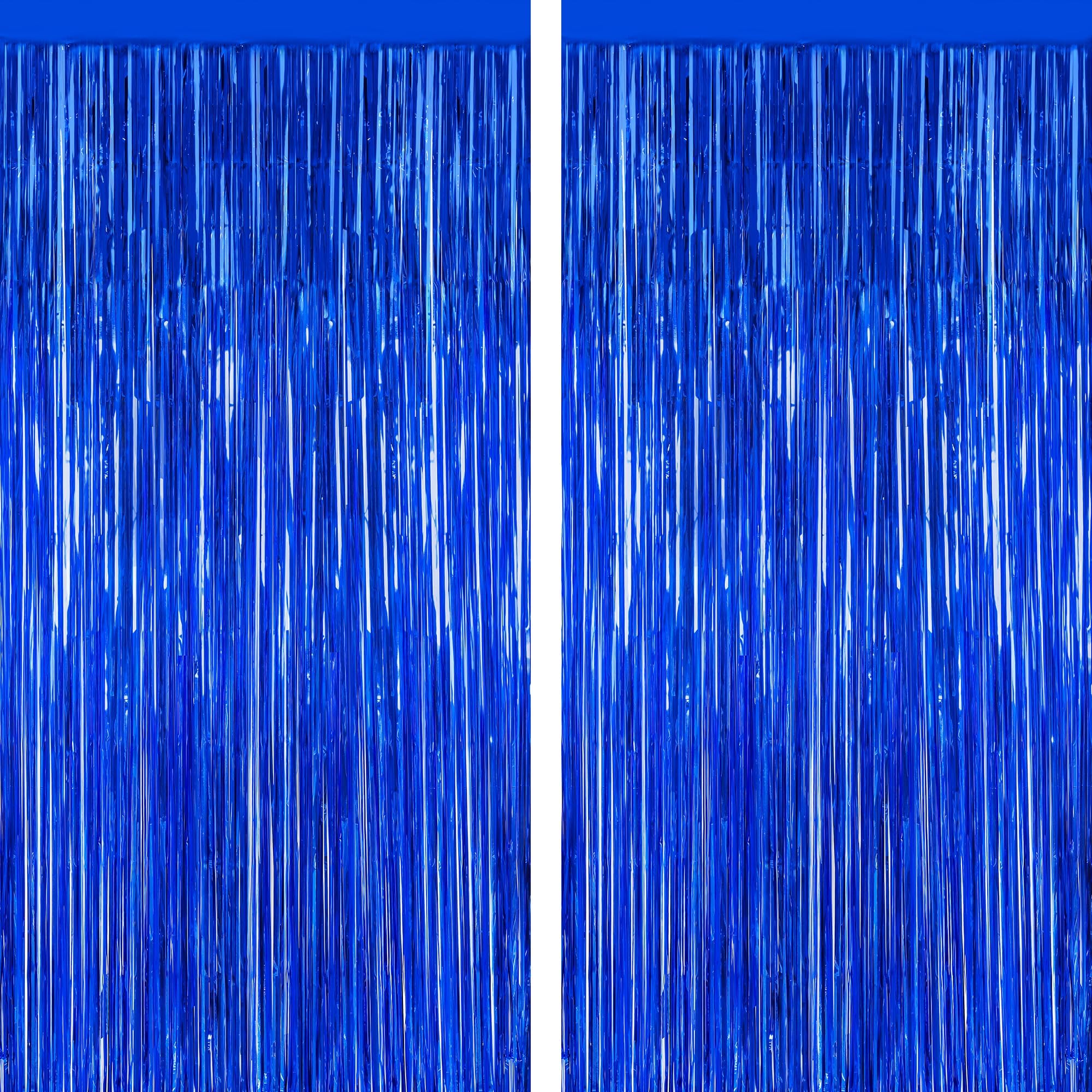 2 Pack Halloween Backdrop, 3.28 FT x 7.05 FT Foil Fringe Curtains, Orange Purple Black Party Streamer Tinsel Backdrop Curtains, Halloween Decorations Door Decor Photo Props Party Supplies