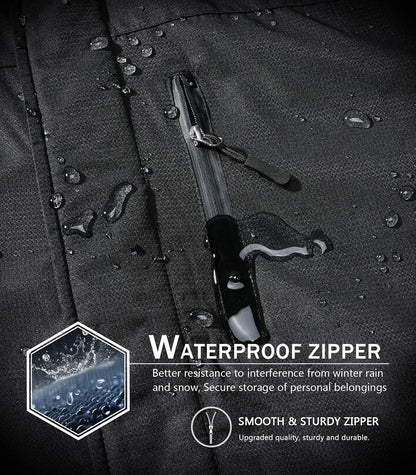 SPOSULEI Mens Skiing Jackets with Hoode Snowboarding Waterproof Fleece Liner Coats Windproof Winter Raincoat Multi Pockets