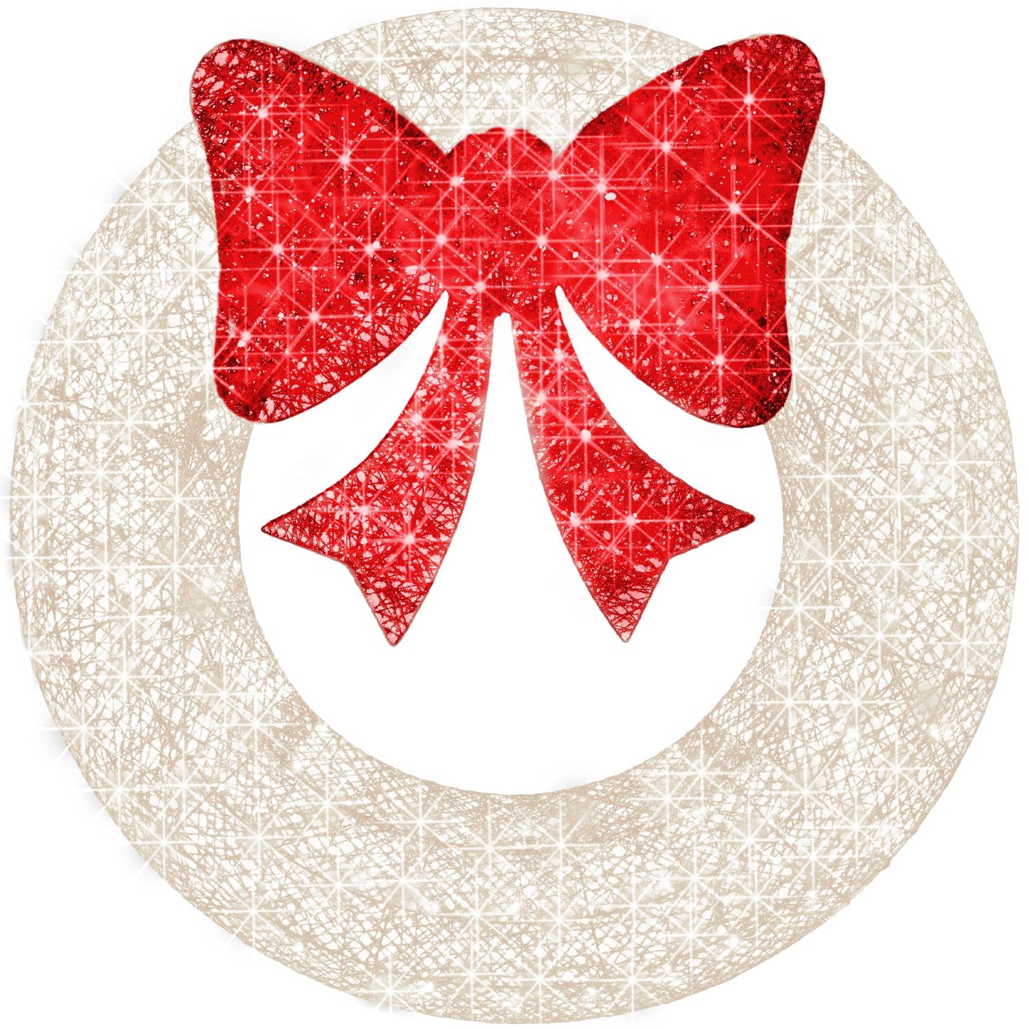 Best Choice Products 36in Pre-Lit Outdoor Christmas Wreath Decoration, LED Metal Holiday Decor for Home w/ 120 Lights, Bow - Green/Red