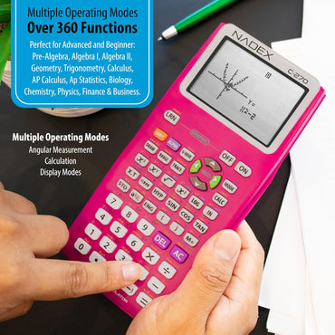 Scientific Calculator with Graph Functions for College and High School Students, Engineering, Advanced Mathematics, Calculus, Algebra, Geometery, Trigonometry, Statistics, Physics, Chemistry - Pink