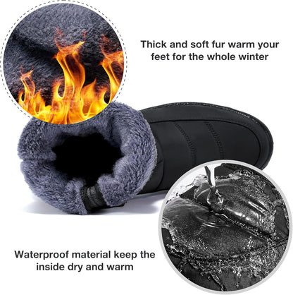 Alicegana Womens Winter Snow Boots for Women Waterproof Warm Fur Lining Mid Calf Boots with Zipper Comfortable Outdoor Shoes