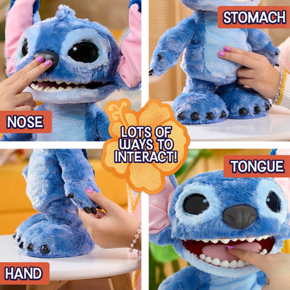 Disney Stitch Ultimate Angel Interactive 17" Plush Toy, 100+ Sounds & Reactions, Moves Like a Real-Life Angel, Amazon Exclusive, Toy for Fans, Girls, Boys, Kids 3 and Up by Just Play