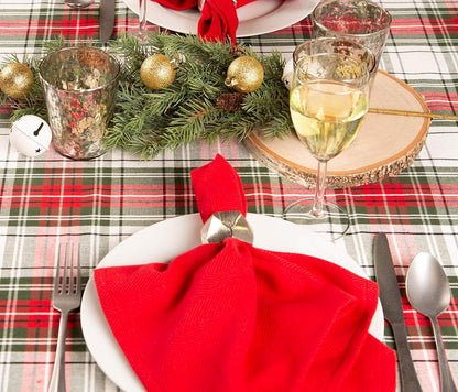 DII Tartan Plaid Collection Holiday Dining Table & Kitchen Décor, Rectangle Christmas Tablecloth, 60x104, Red, Green & White