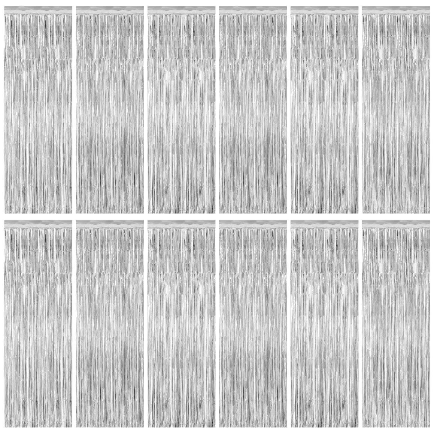 2 Pack Halloween Backdrop, 3.28 FT x 7.05 FT Foil Fringe Curtains, Orange Purple Black Party Streamer Tinsel Backdrop Curtains, Halloween Decorations Door Decor Photo Props Party Supplies