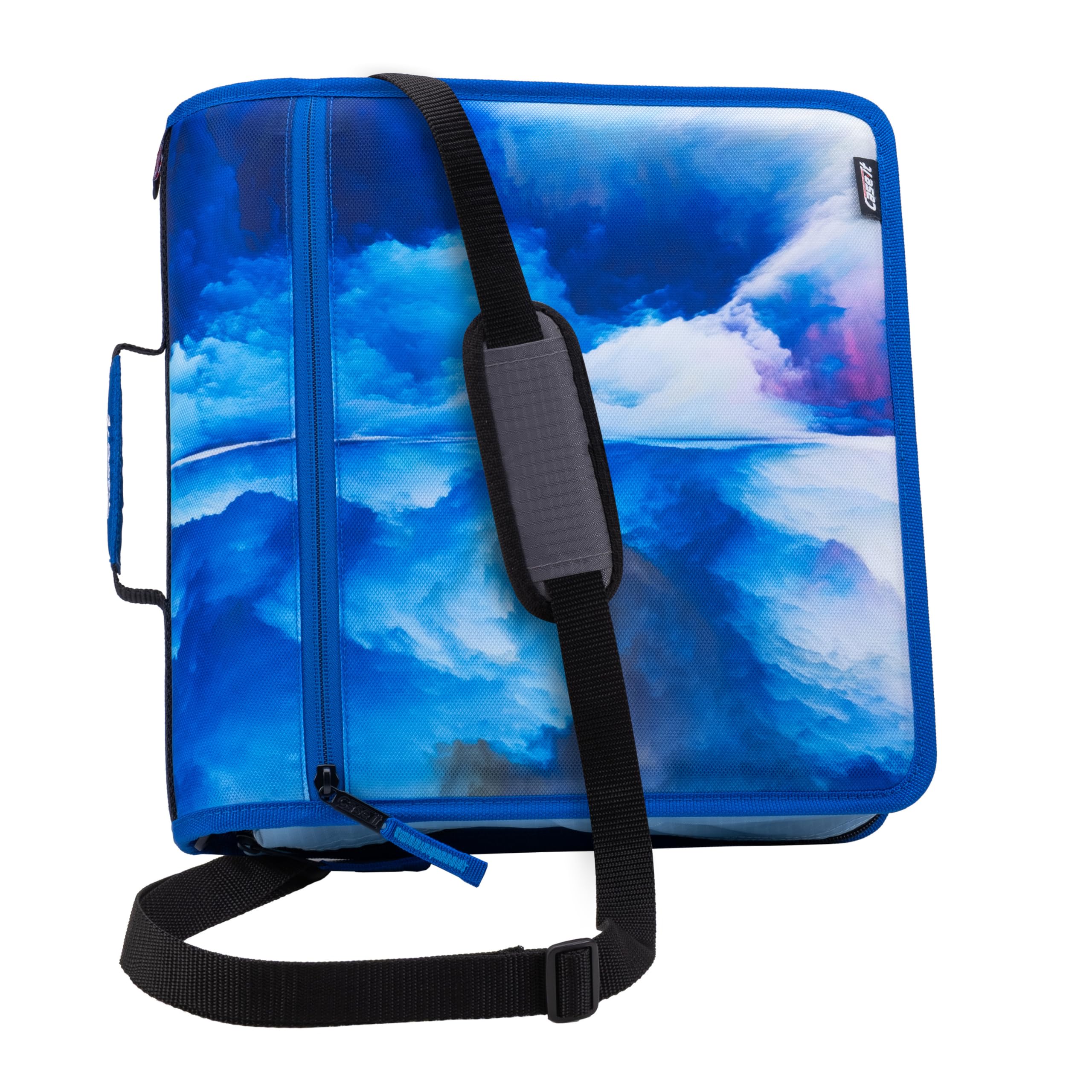 Case-it Mighty Zip Tab School Zipper Binder | 3-Inch O-Rings, 600-Sheet Capacity, 5-Subject Expanding File Folder, Multiple Pockets & Storage Organizer, Shoulder Strap | D-146 Fun Flowers