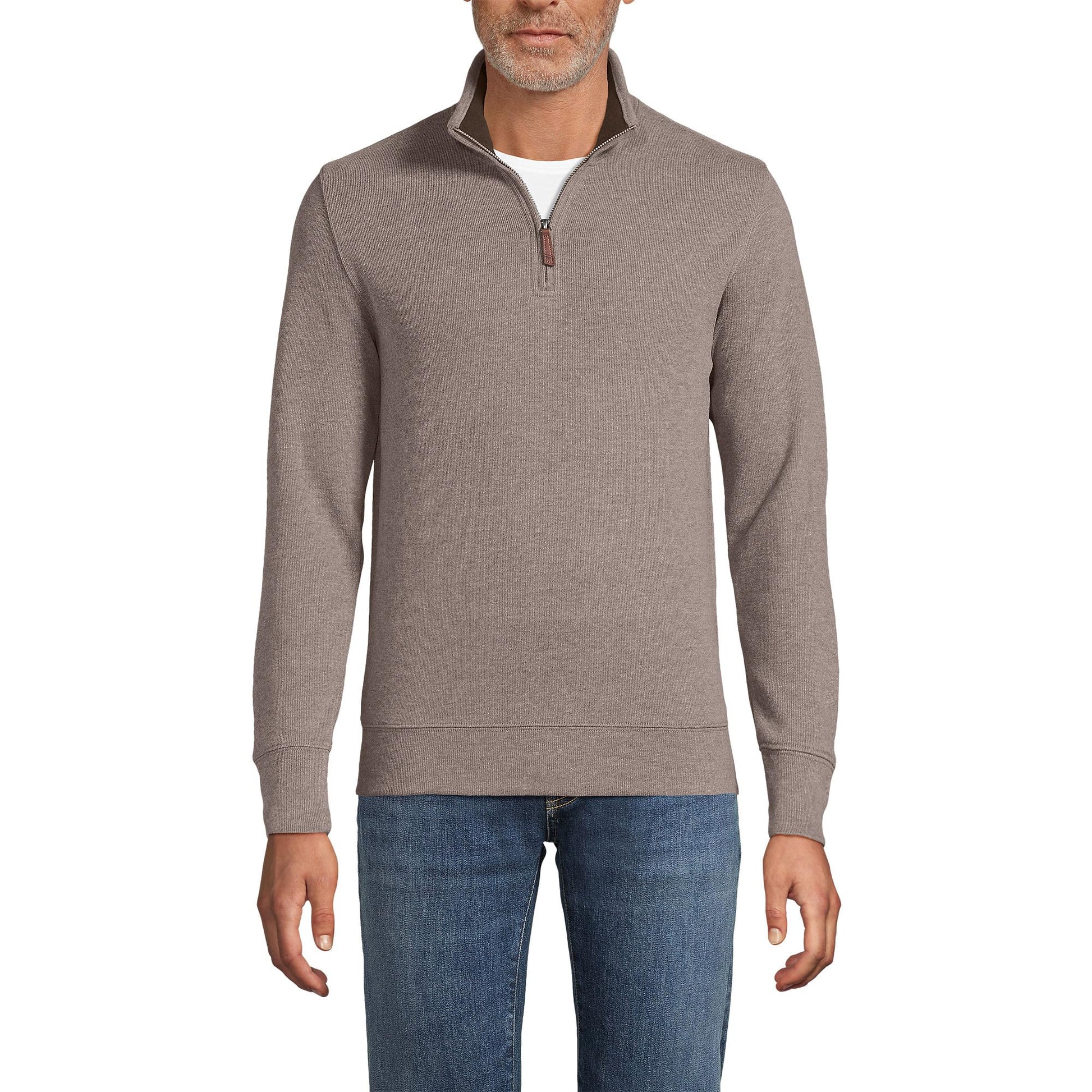 Lands' End Bedford Rib Quarter Zip Sweater